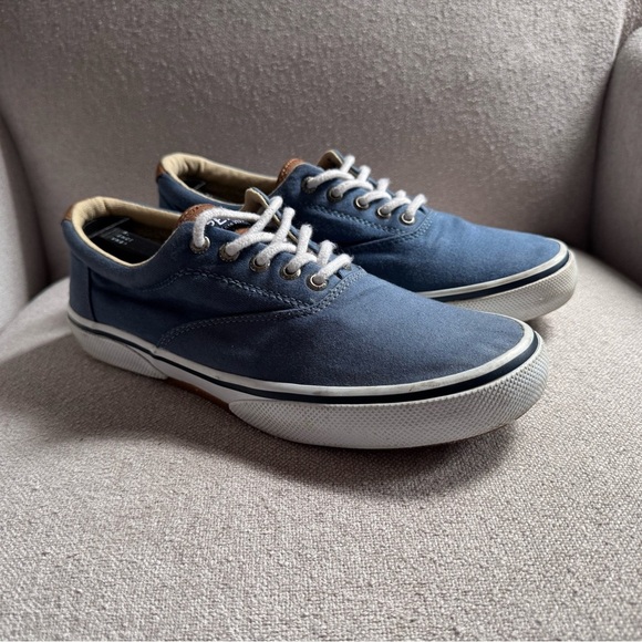 Sperry Top Sider STS15294 Navy Blue Canvas Memory Foam Shoes Mens Size 8M - Picture 5 of 7